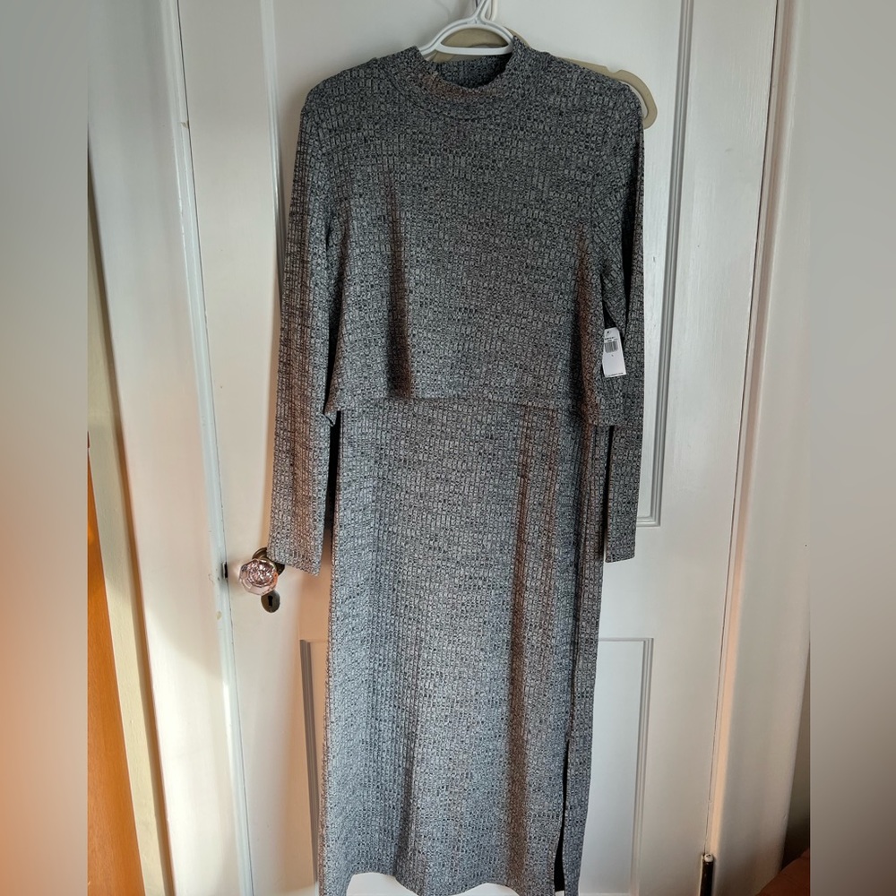 Grey maternity/nursing sweater dress